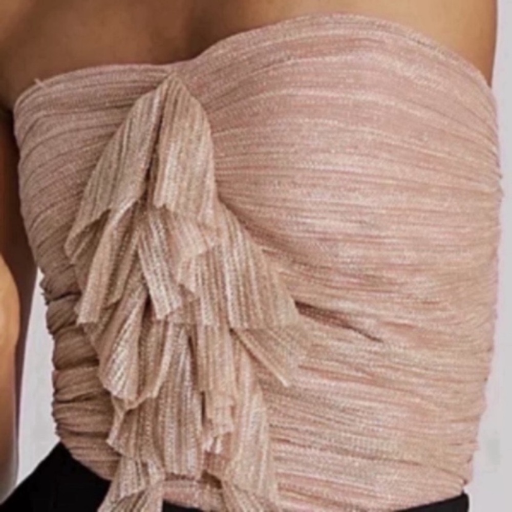 NWT! ANTHROPOLOGIE Metallic Strapless Top
